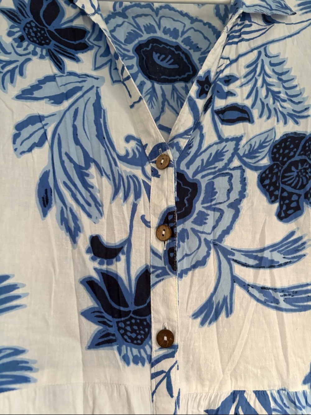 Mlle Gabrielle Blue & White Floral Tiered Midi Dress - Picture 7 of 14